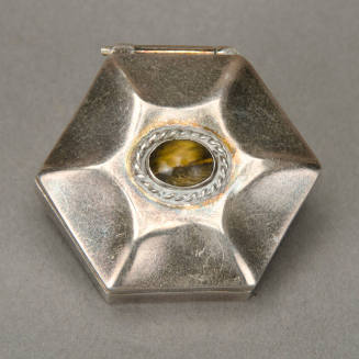 Hexagonal Silver Box with Cabochon