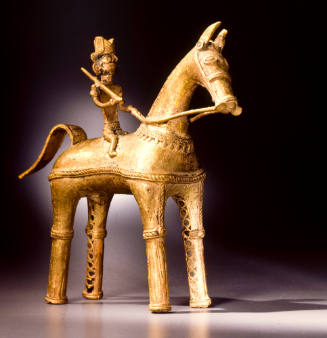 Lakshmi Riding an Elephant Oil Lamp - Early 19thC Lakshmi Riding an Elephant Oil Lamp - Early 19thC