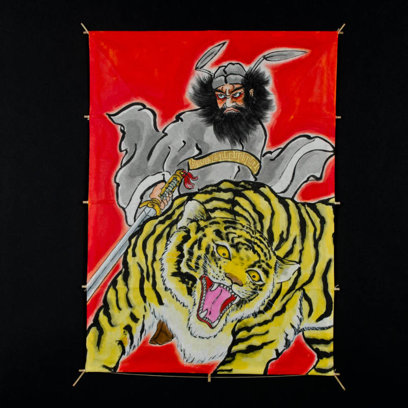 Edo Dako (kite) depicting Warrior with Tiger