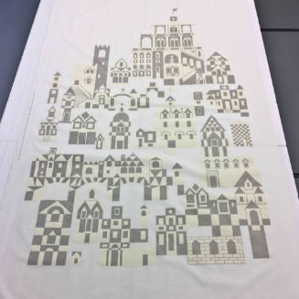 Silkscreen city scene