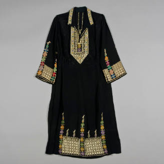 Embroidered dress and belts