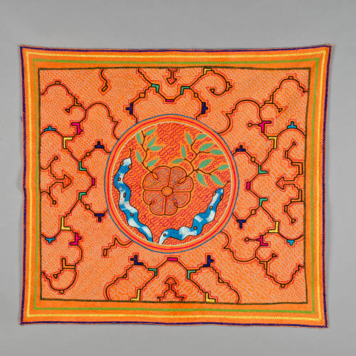 Embroidered cloth with Ronin and ayahuasca