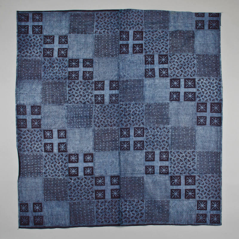 Adire eleko, woman’s wrapper (“Ore merin/Four friends” design)