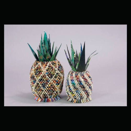 Paper Pineapple Sculptures