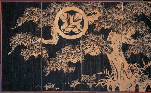 Folding Screen, Mounted Noren