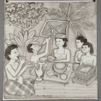 Mealtime gathering scene