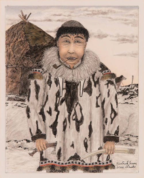 Untitled (St. Lawrence Island Man with Pipe)