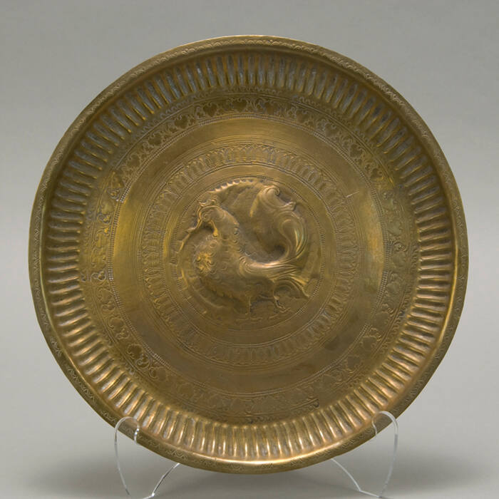 Ritual offering plate with hamsa (mythological bird) image