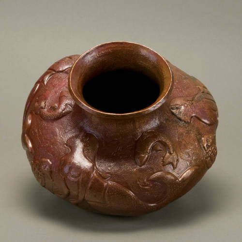 Copper Vase with Mermaid