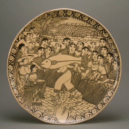 Platter depicting Dance of the Fisherman