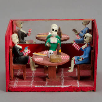 Skeleton ladies out for a meal