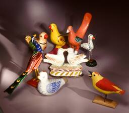 American Chalkware Lovebirds.  In Multiple Visions Gallery, location 20-12.  